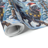 Majestic Belgian Shepherd Snow Forest Christmas Geschenkpapier (Rolleneckpunkt)