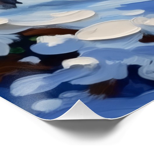 Majestic Belgian Shepherd Snow Forest Christmas Poster (Ecke)