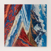 Majestic Berglandschaft mit lebhaften Farben Puzzle (Horizontal)