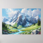 Majestic Bergwelt Bergwelt Bergwelt Bergkulisse Poster (Vorne)