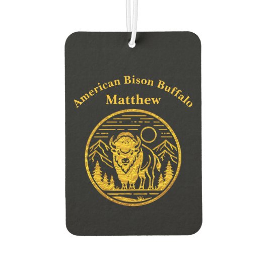 Majestic Bison in der Berglandschaft Autolufterfrischer (Rückseite)