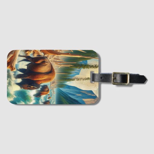 Majestic Bison Migration Gepäckanhänger (Vorderseite (Horizontal))