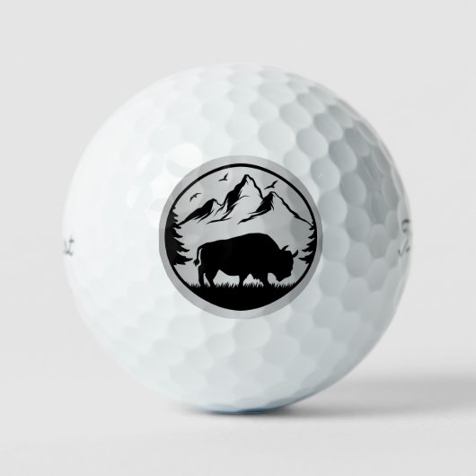 Majestic Bison Silver Accent Golf Balls Golfball (Vorderseite)
