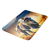 Majestic Bison Sunset Badematte (Schrägansicht)