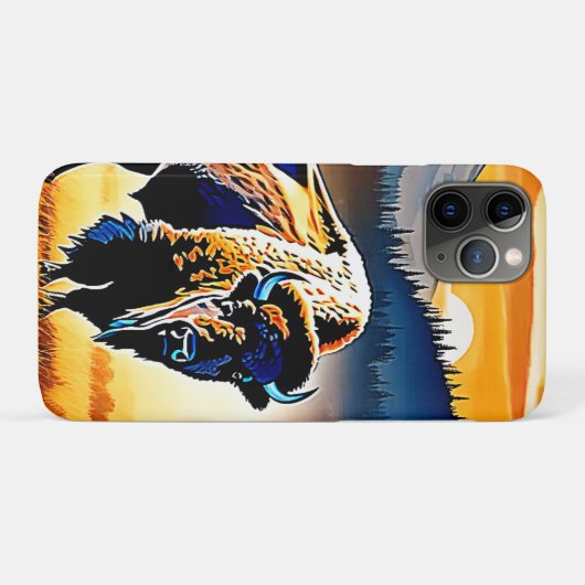 Majestic Bison Sunset Case-Mate iPhone Hülle (Rückseite (Horizontal))