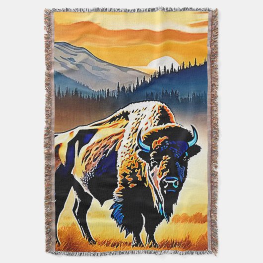 Majestic Bison Sunset Decke (Vorderseite Vertikal)
