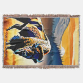 Majestic Bison Sunset Decke (Vorderseite)