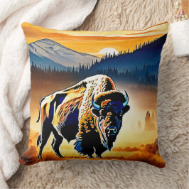 Majestic Bison Sunset Kissen