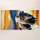 Majestic Bison Sunset Strandtuch (Vorderseite)