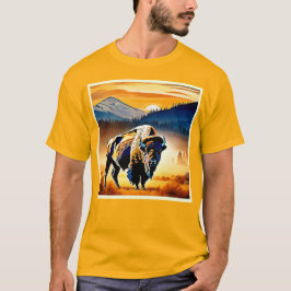 Majestic Bison Sunset T-Shirt
