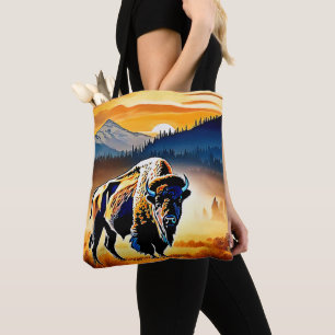 Majestic Bison Sunset Tasche