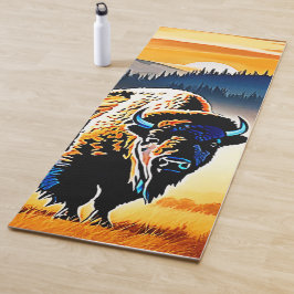 Majestic Bison Sunset Yogamatte