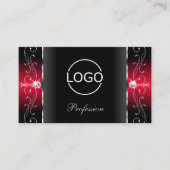 Majestic Black and Red Squiggled Juwelen mit Logo Visitenkarte (Vorderseite)