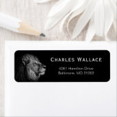 Majestic Black and White Lion Rücksendeadresse (Insitu)