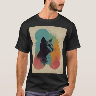 Majestic Black Cat Vibranstic Design.T - Shirt
