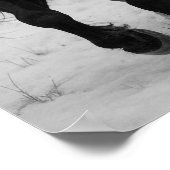 Majestic Black Hallion in Dreamy Winter Landschaft Poster (Ecke)