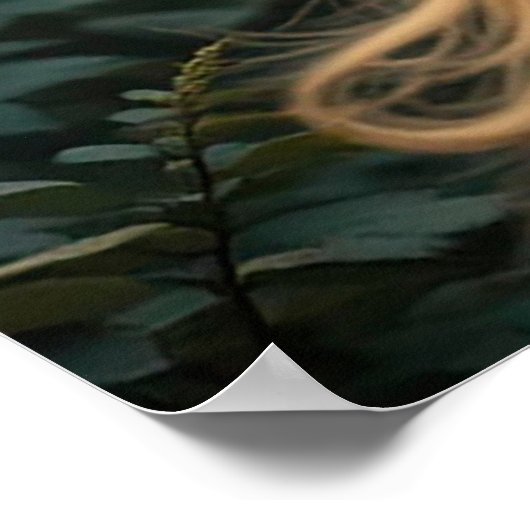 Majestic Black Horse mit blühender Mane Poster (Ecke)