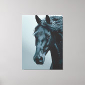 Majestic Black Horse Portrait Leinwanddruck (Vorderseite)