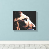 Majestic Black Lion | Hochwertige dunkle Ästhetik Leinwanddruck (Insitu (Holzboden))