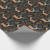 Majestic Black & Orange Reindeer Illustration Geschenkpapier (Ecke)