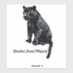 "Majestic Black Panther in Forest" Aufkleber