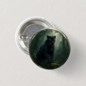 Majestic Black Panther Jungle 3D Button mit Tiefe (Vorne & Hinten)