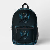 Majestic Black raven auf einem verzierten Bedruckter Rucksack (Vorderseite)