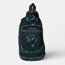 Majestic Black raven auf einem verzierten
