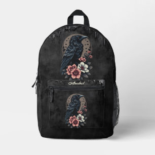 Majestic Black raven Bedruckter Rucksack
