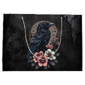 Majestic Black raven Große Geschenktüte (Rückseite)