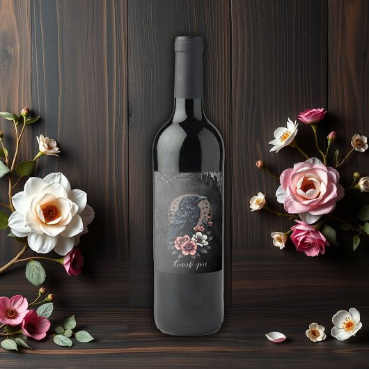 Majestic Black raven Weinetikett