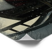 Majestic Black Santa's Magical Sleigh Ride Poster (Ecke)