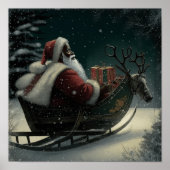 Majestic Black Santa's Magical Sleigh Ride Poster (Vorne)
