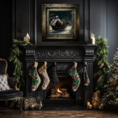 Majestic Black Santa's Magical Sleigh Ride Poster