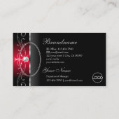 Majestic Black Squiggled Jewels Logo und Foto Visitenkarte (Rückseite)