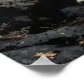 Majestic Black Stallion Forest Wall Art Poster (Ecke)