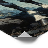 Majestic Black Stallion Forest Wall Art Poster (Ecke)