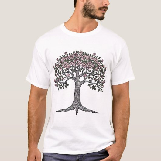Majestic Blooming Tree Kontur T - Shirt (Vorderseite)
