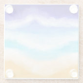 Majestic Blue and Aquamarin Waves am Sandstrand Glasuntersetzer (Rückseite)