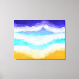 Majestic Blue and Aquamarin Waves am Sandstrand Leinwanddruck