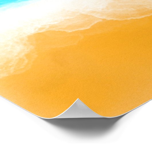 Majestic Blue and Aquamarin Waves am Sandstrand Poster (Ecke)