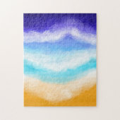 Majestic Blue and Aquamarin Waves am Sandstrand Puzzle (Vertikal)