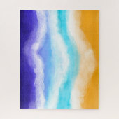Majestic Blue and Aquamarin Waves am Sandy Shore J Puzzle (Vertikal)