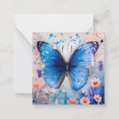 Majestic Blue Butterfly Art Mitteilungskarte (Vorderseite)