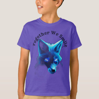 Majestic Blue Fox Cyberpunk-Logo T-Shirt