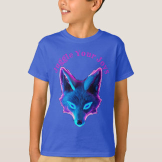 Majestic Blue Fox Cyberpunk-Logo T-Shirt