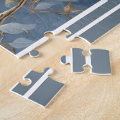 Majestic Blue Jay auf Gilded Branches Puzzle (Seite)