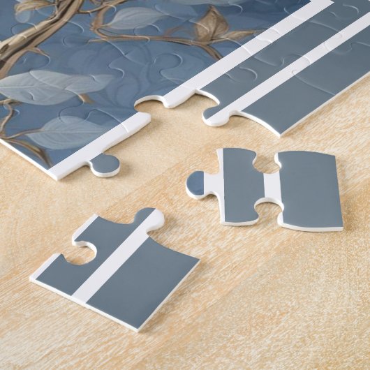 Majestic Blue Jay auf Gilded Branches Puzzle (Seite)