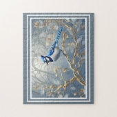 Majestic Blue Jay auf Gilded Branches Puzzle (Vertikal)