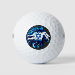 Majestic Blue Lion of Judah mit Stern von David Golfball